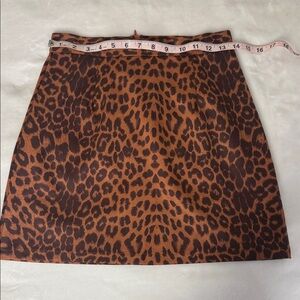 Leopard Print Brown Skirt NWOT